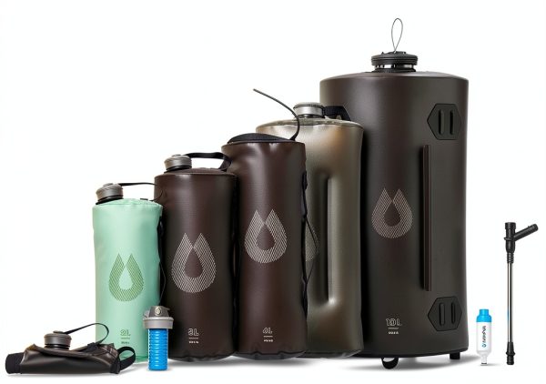 Collapsible Camping Water Storage by HydraPak - 2L to 10L, Leak Proof,-4